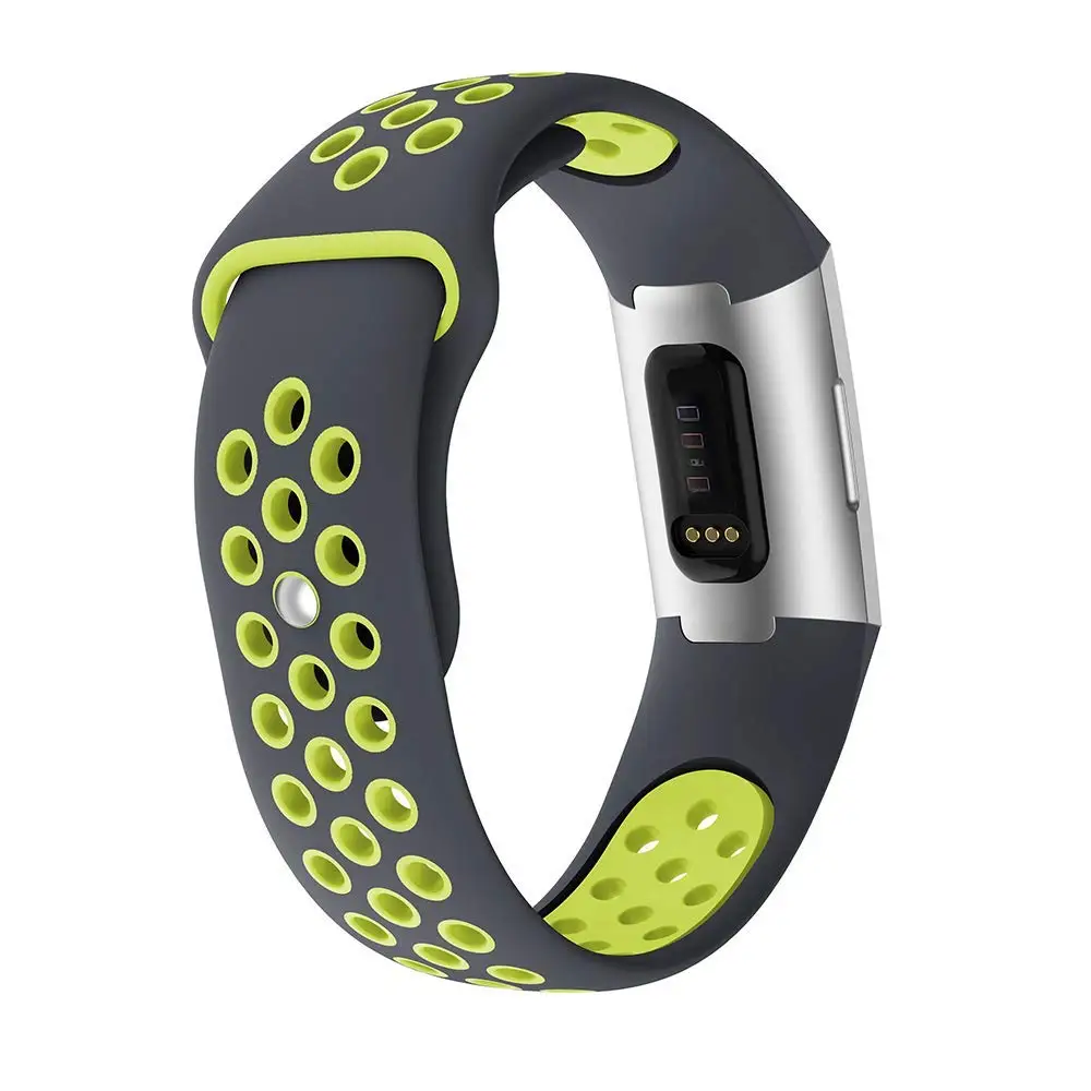 KINGBEIKE Popular Sport Silicone Watch Band for Fitbit Charge 3 Replacement Watchbands Wristwatch Bracelet Strap Uniform Size