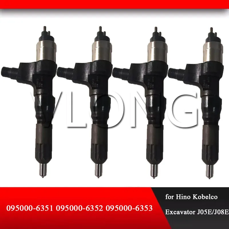 Подлинный и common rail топливный инжектор 095000-6351 095000-6352 095000-6353 для Hino Kobelco экскаватор 200/230 J05E/J08E