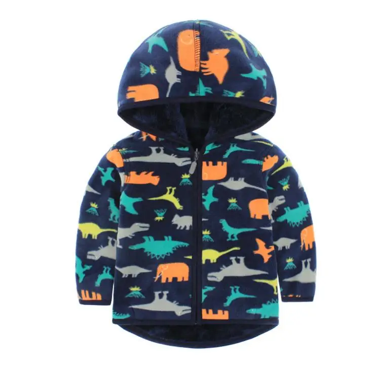 Double Sided Printing Children Cothing Boys Jacket Coat Cotton Girl Outerwear Hooded Sweatshirt