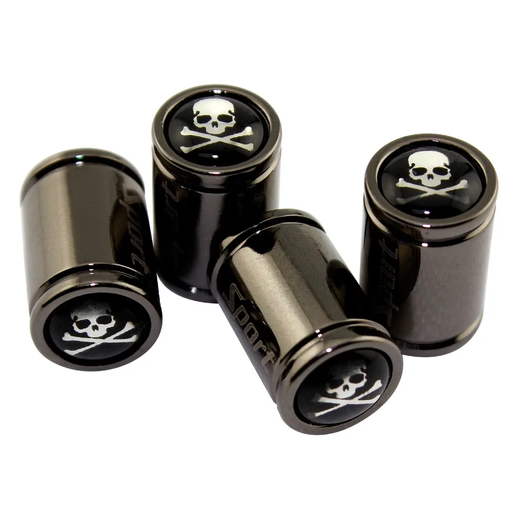 Car Styling Auto Wheel Tire Valve stem Caps Dust Cover for Skull logo