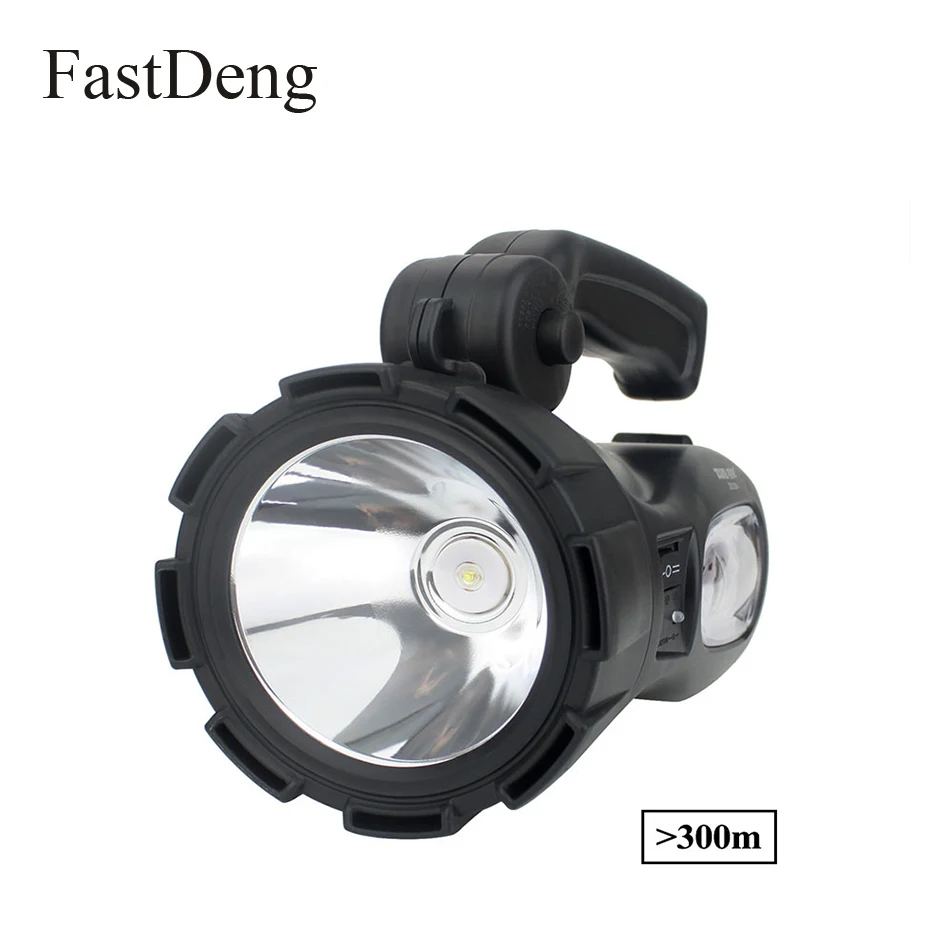 

Portable Rechargeable Led Spotlights Camping Light 2 Modes Hand Held Searchlight With Side Light For Outdoor Emergency Lighting