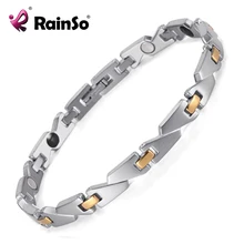 Rainso модные крутые женские ювелирные изделия браслет из нержавеющей стали ручной работы содержит энергию магнитный камень здоровье браслет OSB-1547