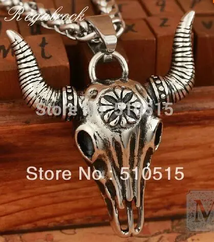 Регалрок Тотем Bison La Brea тары ямы буйвола голова быка череп ожерелье|skull necklace|necklace