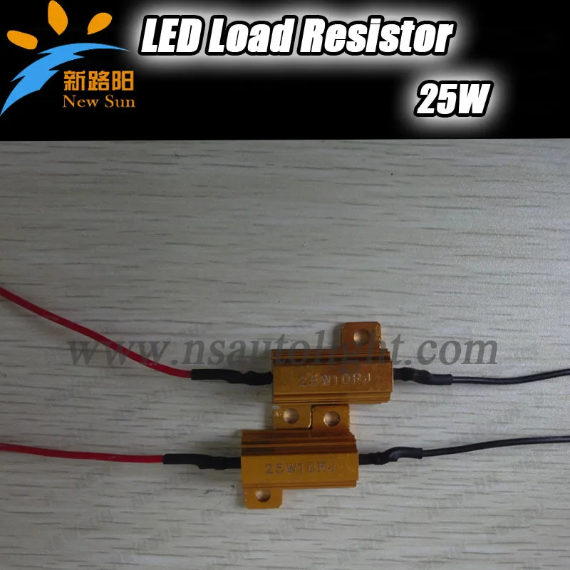 

25W 10Ohm LED Load Resistors for LED Turn Signal Lights or LED License Plate Lights (Fix Hyper Flash, Warning Canceller