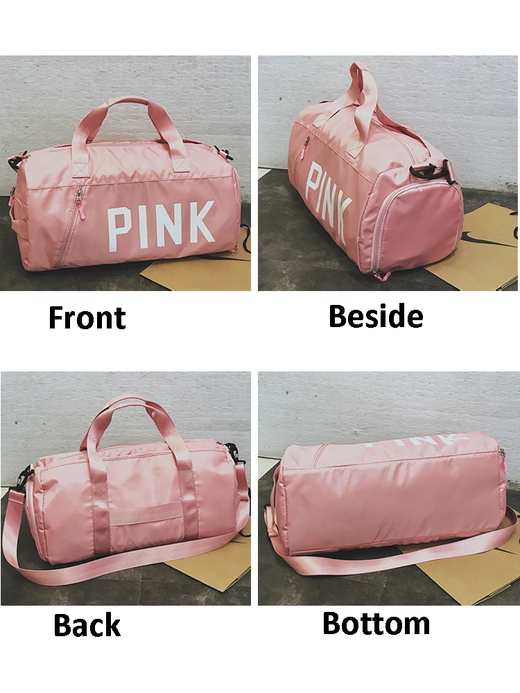 2018 New red Black Grey pink Gym Bag for Women Shoulder Sports Bag for Training Fitness Yoga Outdoor Separate Space for Shoes