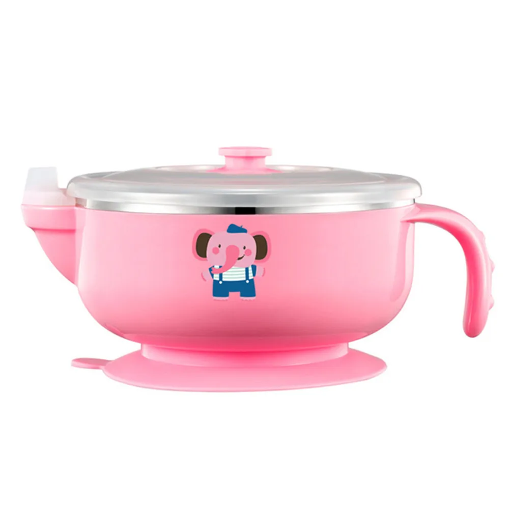

Stainless Steel Children's Tableware Baby Anti-fall Sucker Bowl Complementary Food Bowl Baby Water Injection Insulation Dishes
