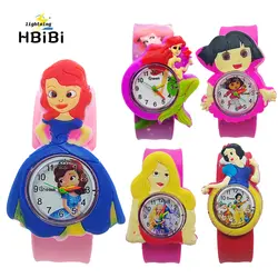 Для женщин мультфильм принцессы Русалочки стиль для девочек Дети часы браслет цифровой циферблат Дети Студенты Девушки часы резиновые