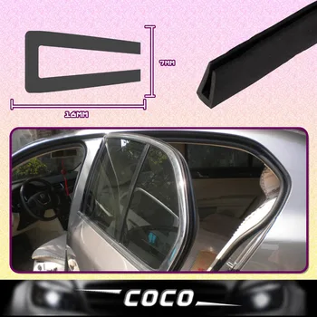 

157" 400cm U Channel Black 16x7mm Car Truck Window Seal Strip Edge Trim Rubber Pillar Protector Interior Exterior Guard Strip