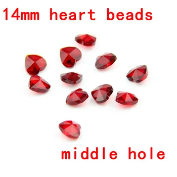 

Big Quantity 100pcs-2000pc 14mm Crystal Heart Beads 1 Hole Red Lamp Chandelier Parts Suncatcher Prism Diy Making Kids Room Gifts