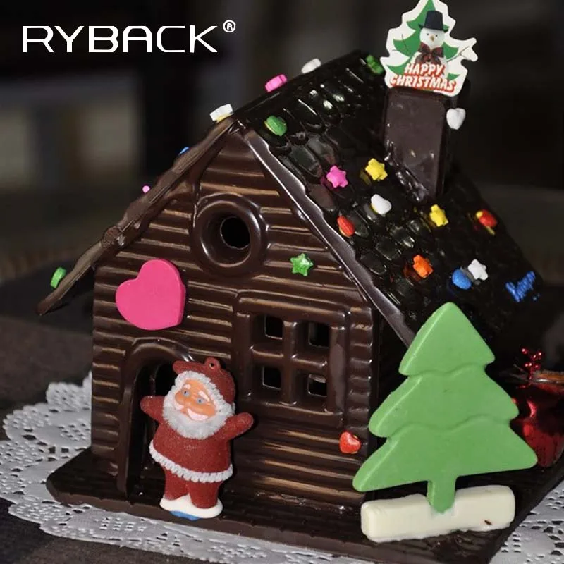 3D Chocolate House Mold PP Food Grade Cake Biscuit Cookies Mould for