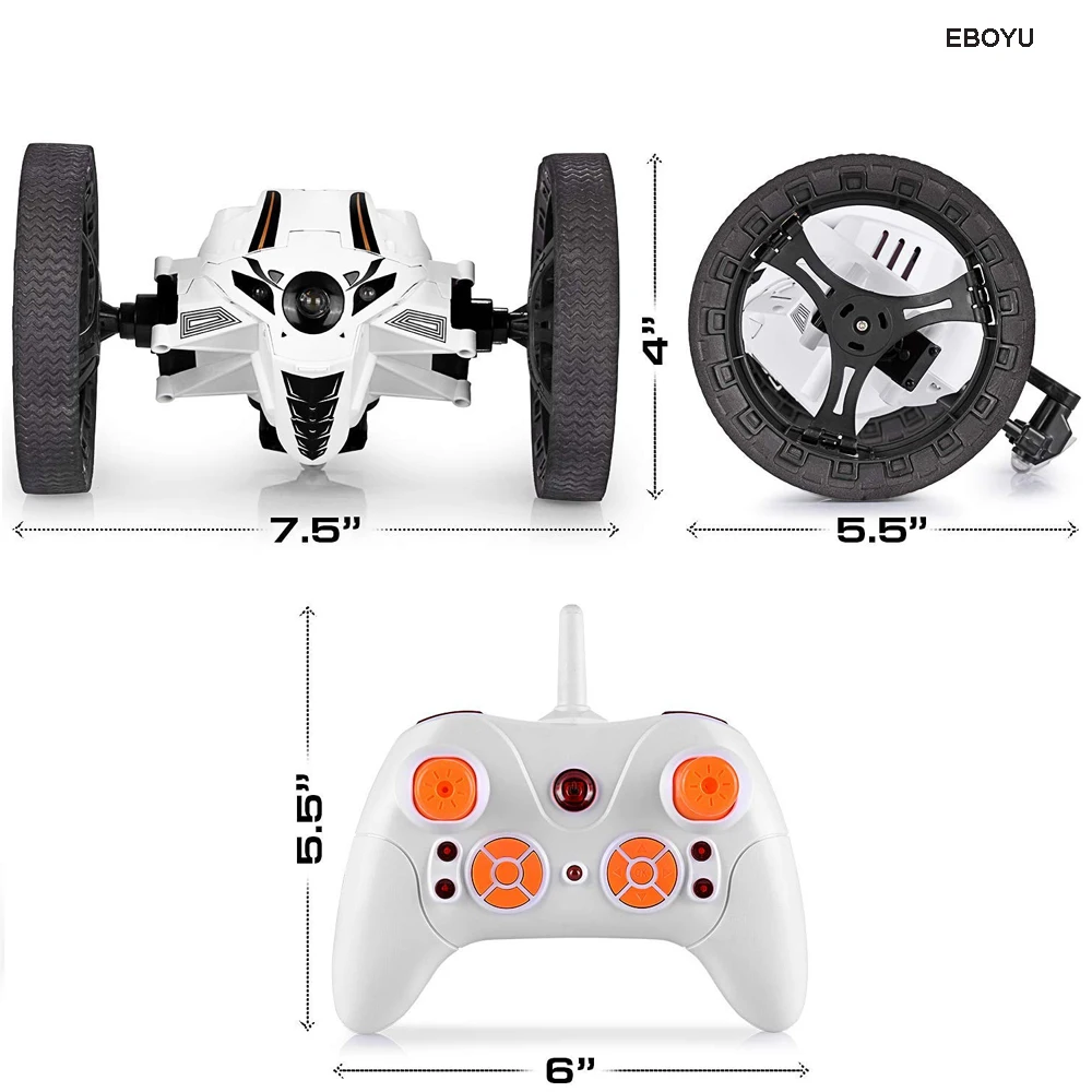 EBOYU 2,4G RC Jumping автомобиль скачок высокое Stunt автомобилей с музыкой светодиодный фары Двусторонняя акробатика RC автомобиль отказов игрушка в подарок