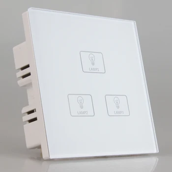 

3 gang Touch Switch remote control switch with toughened glass touch panel