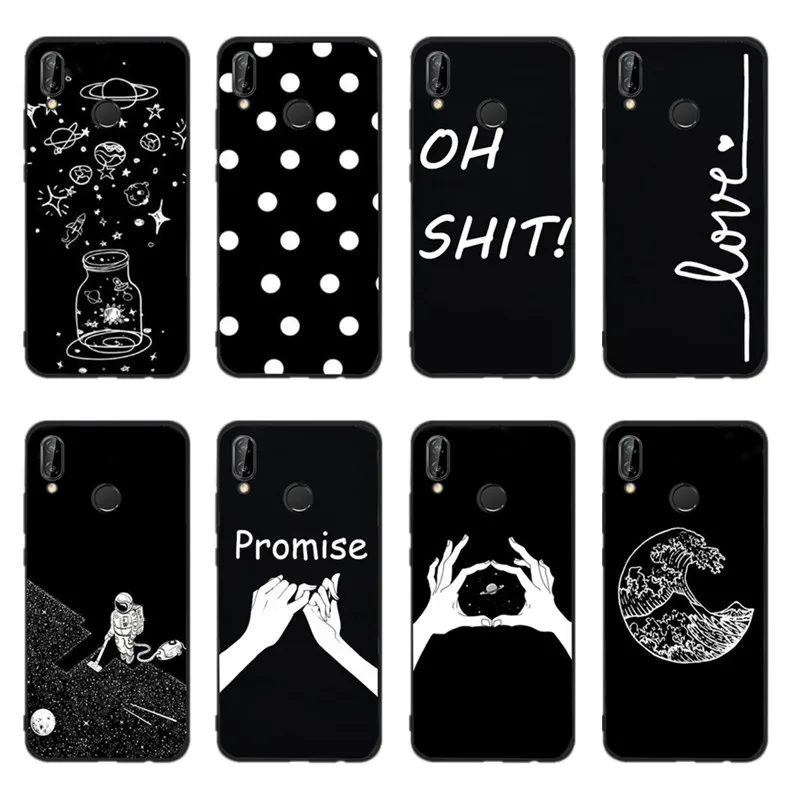 For Funda Huawei P20 Lite Case Silicon Black Cover Phone Cases For Coque Huawei Mate 10 P8 P10 P9 Lite Mini 2017 P Smart Capas