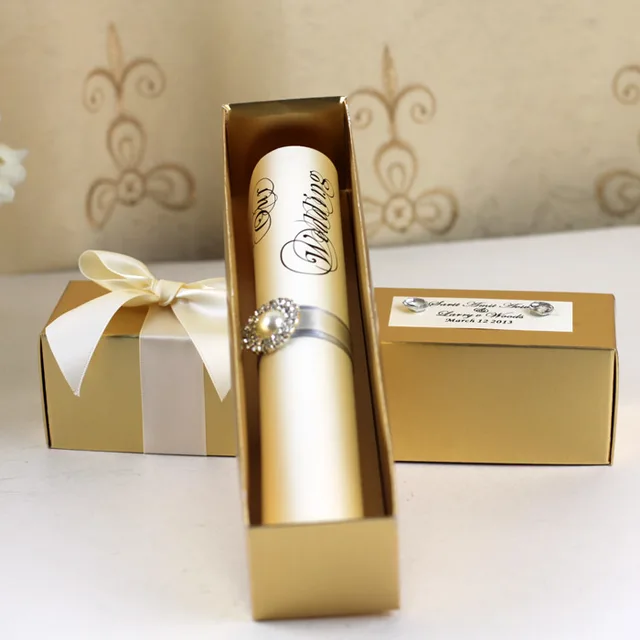 HI2052 Royal Golden Scroll Wedding Invitation with