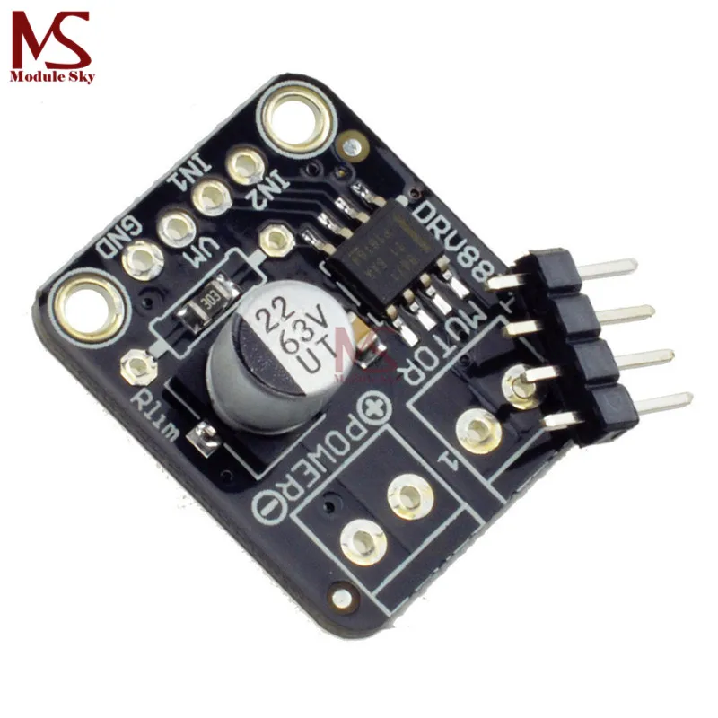 

DRV8871 H-Bridge Brushed DC Motor Driver Breakout Board PWM Control With Internal Current Sense MOSFET Module 3.6A For Arduino