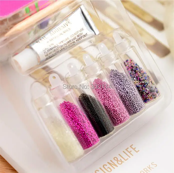 Companheiro de Moda da Arte do Unha Sets Atacado Caviar Unha Óleo Polonês Multicor Contas Manicure Decoração 40 3d 13 Beleza e saúde