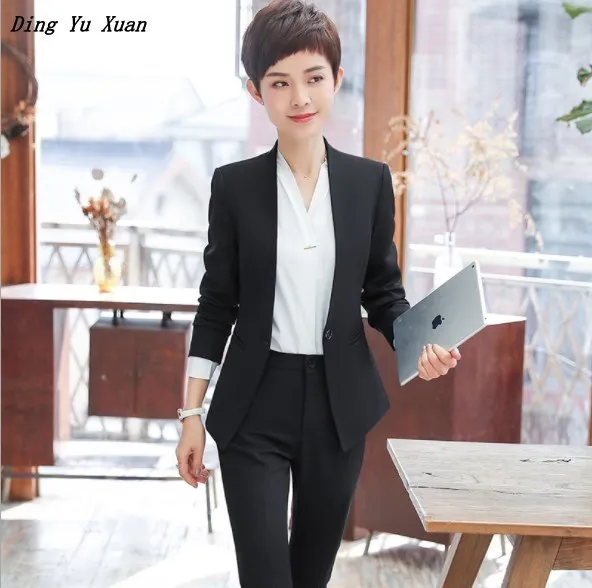 women's formal black pant suits