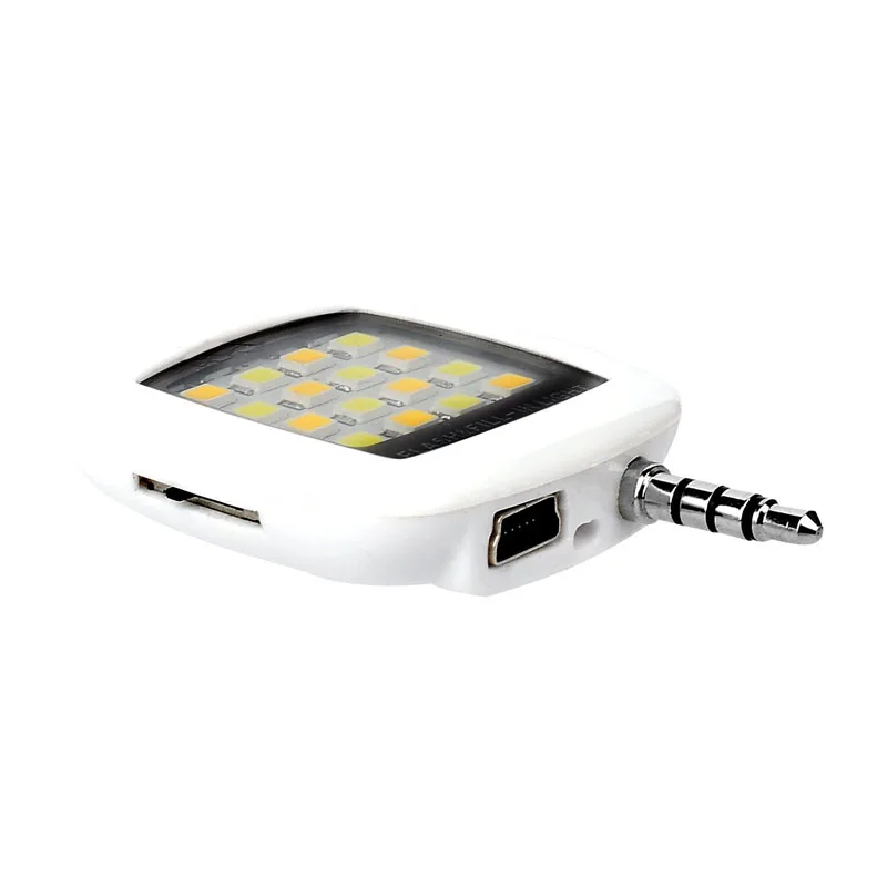 

Mini LED Fill Light Portable 16 Spotlight Selfie Flash Lights 3.5mm Jack Plug for iPhone Android Smart Phones WIF66