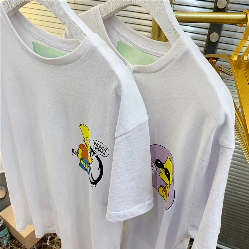 

2019 Spring and Summer Graffiti Print Loose T-shirt Woolen Breathable O-Neck Short Broadcloth Shirt Women