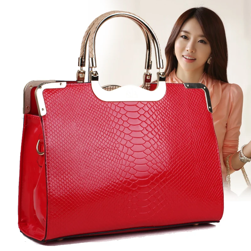 0 : Buy New Arrival Fashion crocodile pattern handbag patent leather women&#39;s bags ...