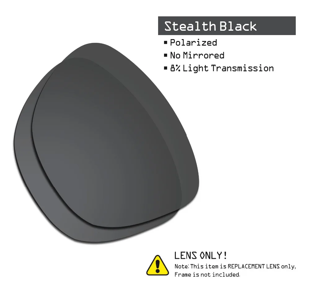SmartVLT 2 Pairs Polarized Sunglasses Replacement Lenses for Oakley Frogskins Stealth Black and Stealth Black