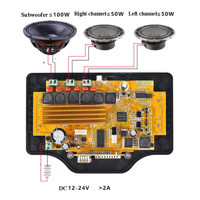 Lusya 4,3 дюймов LCD аудио Bluetooth приемник декодер MP4/MP5 видео декодирование DC12V 2,1 Плата усилителя 50 Вт* 2+ 100 Вт C6-002