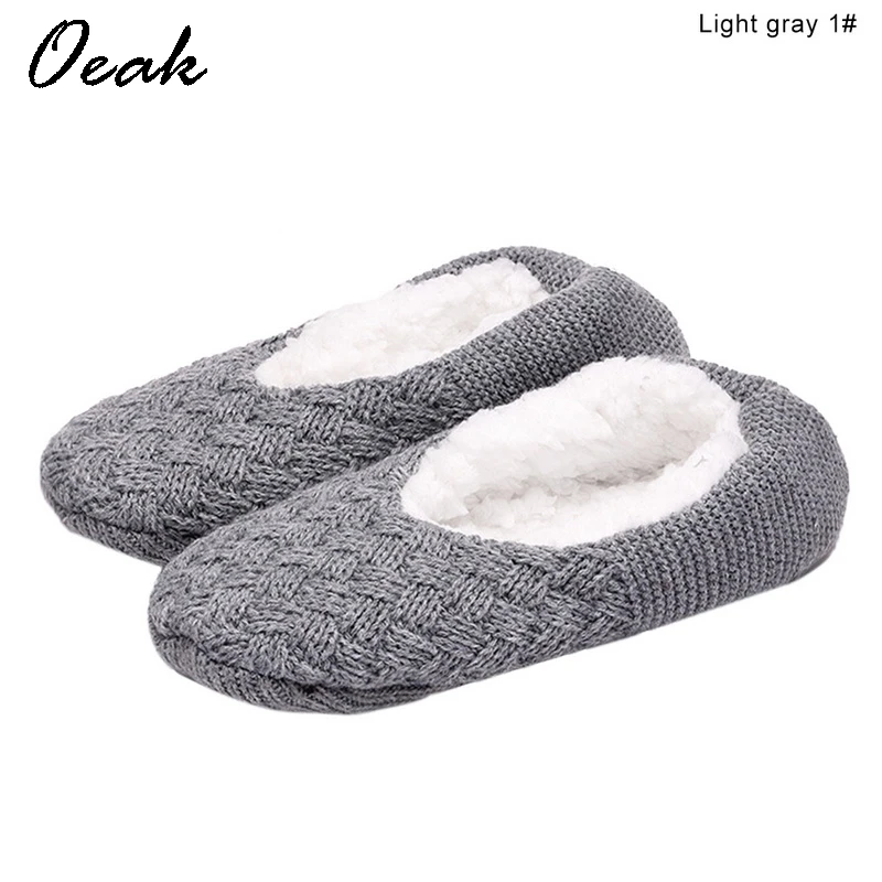 

Oeak Women Overshoes Silicone Non-slip Thickening Plus Velvet Indoor Warm Slippers Indoor Winter Slippers calzado mujer