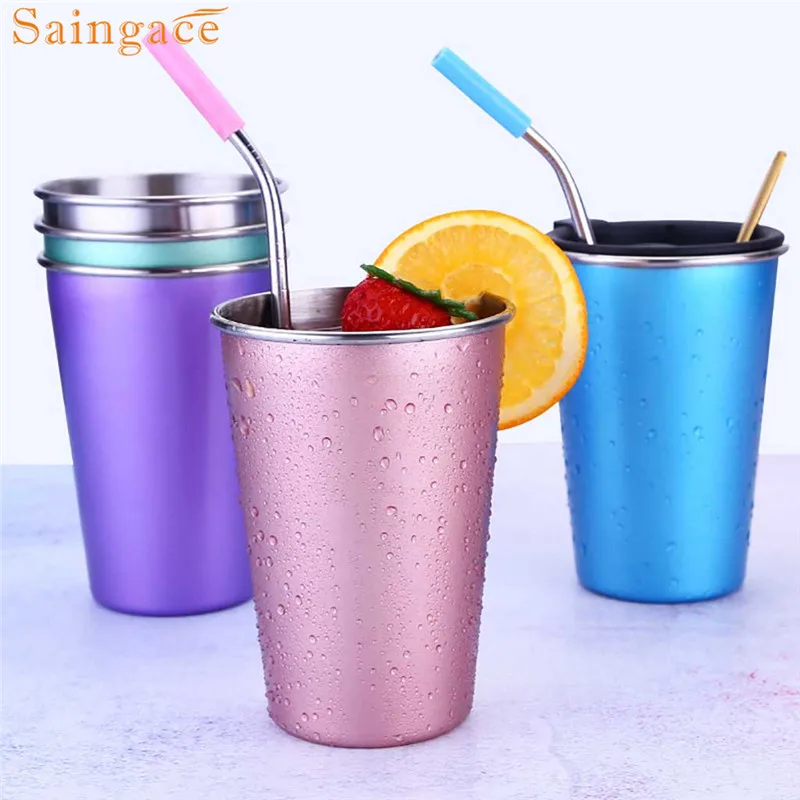 

Saintgace cups and mugs Stainless Steel Cups Drinking Juice Beer Cups home Travel Picnic Tools dropshipping hot selling 2019 new