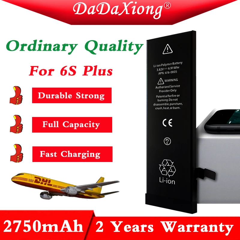 

Da Da Xiong original 10pcs/lot Ordinary Quality 0 zero cycle 2750mAh Battery for iPhone 6S Plus 6SP replacement repair parts