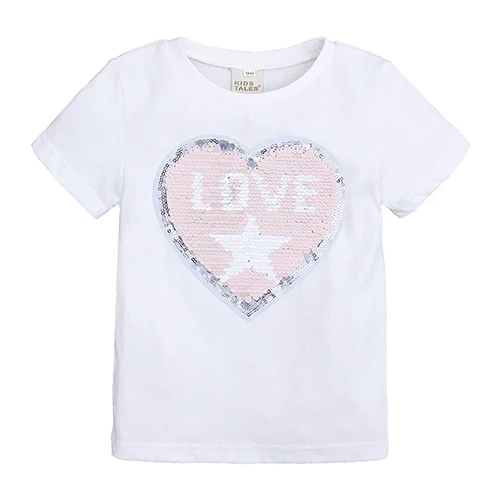 Summer Baby Girls Boys T Shirt Magic Reversible Sequin Novelty Clothing Kid Short Sleeve Cartoon Casual unisex Tshirt Tee DBT109 - Цвет: As photo