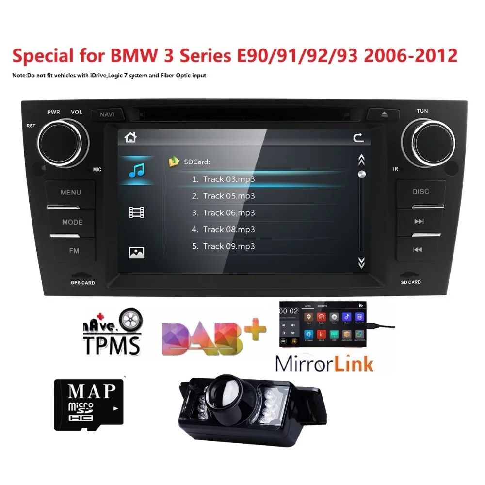 Car Autoradio DVD Player 1 Din Car GPS Navi for BMW E90 E91 E92 E93 DAB