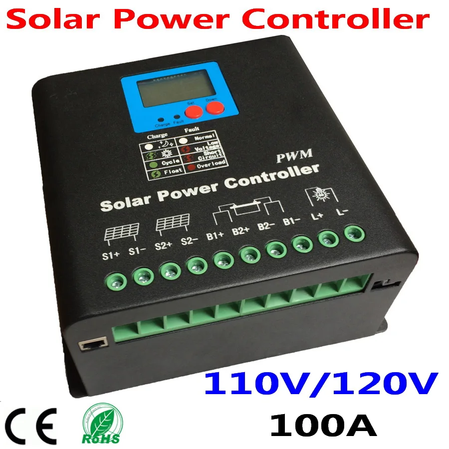 100A Solar Charge Controller,110V or 120V Battery Regulator 100A for