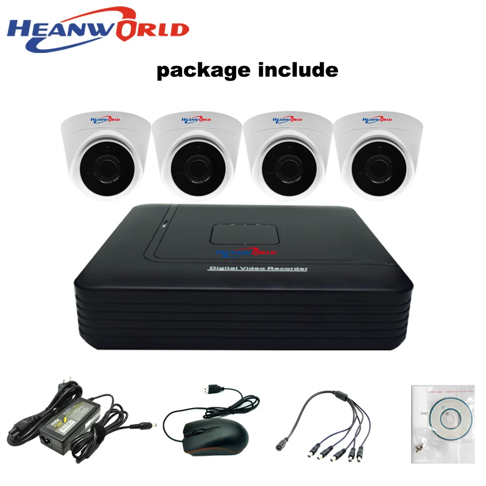Мини ip-камера комплект 4CH сеть NVR система купольная камера HD Крытый 720 P охранных система видеонаблюдения P2P
