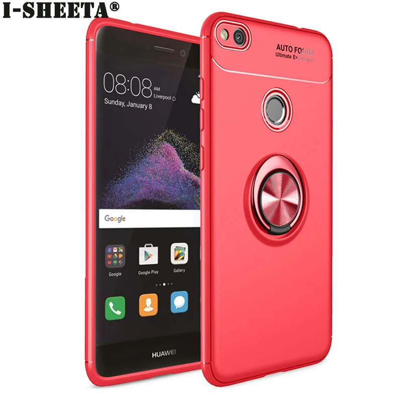 For Huawei P9 P8 lite 2017 360 Magnetic Finger Ring Stand Cover GR3 Honor 8 Ultra Thin Matte Soft TPU Case |