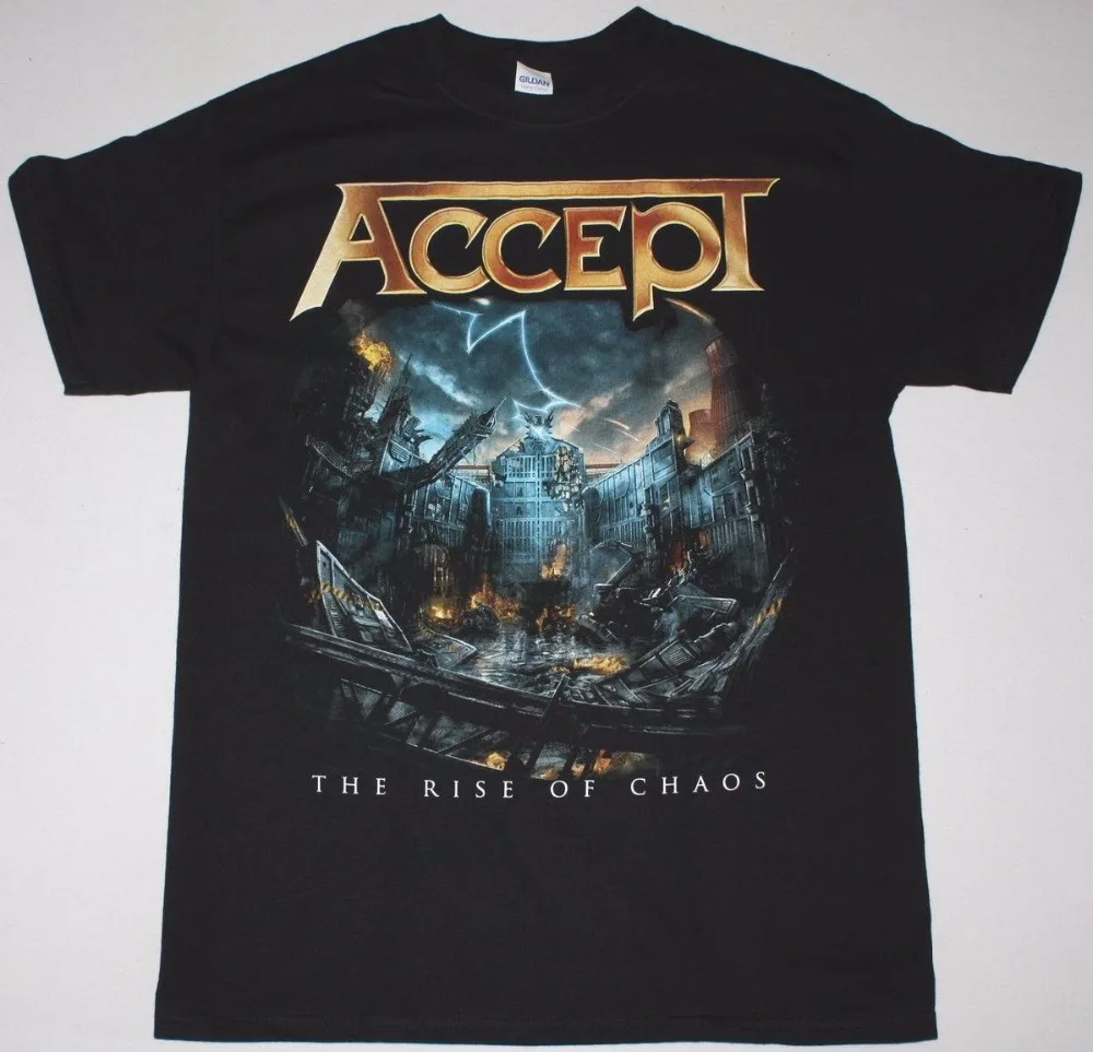 

ACCEPT THE RISE OF CHAOS BLACK T SHIRT HEAVY METAL U.D.O. JUDAS PRIEST SAXON