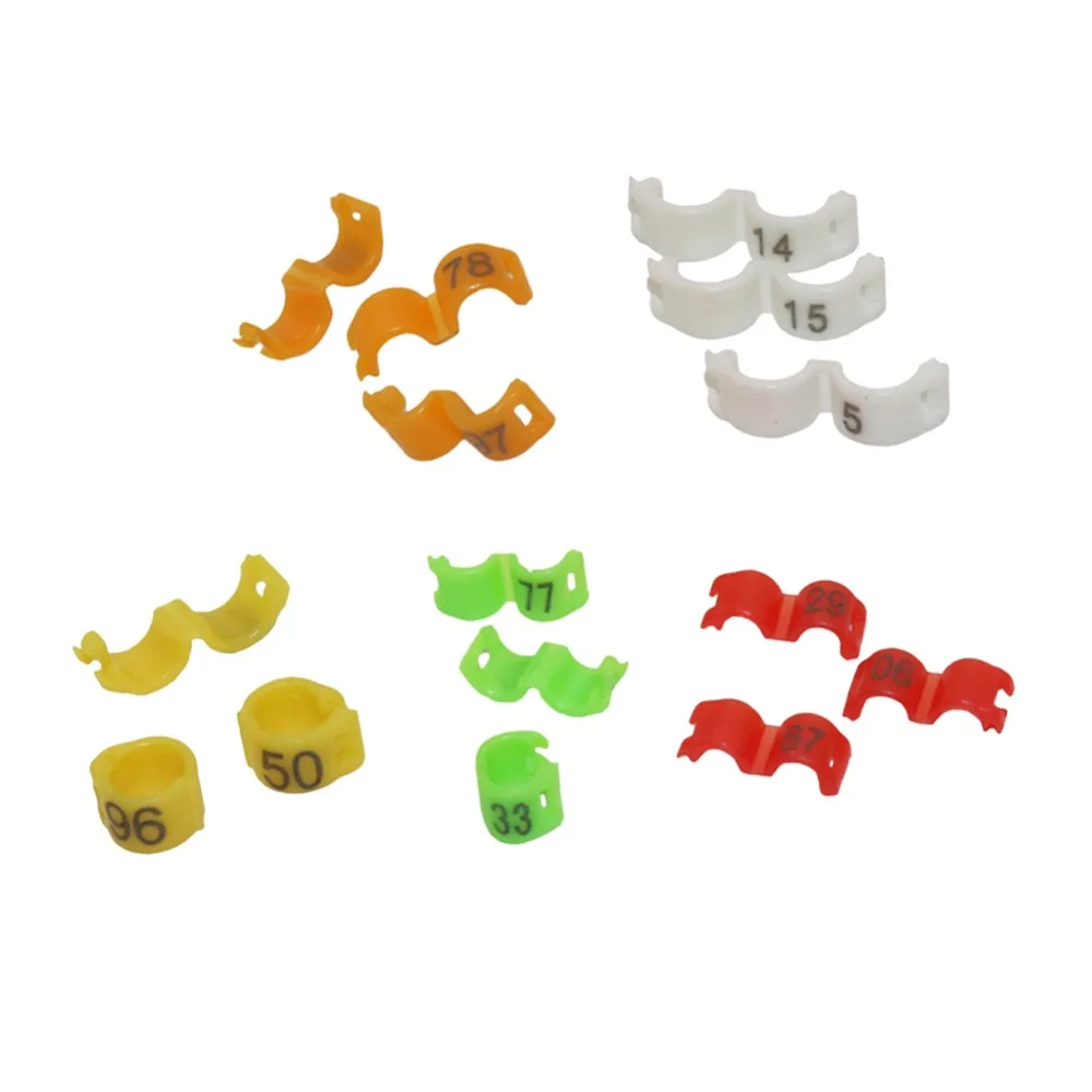 

Bird foot ring Pigeon supplies 2.7mm 3mm 4mm 4.5mm 5mm Colorful Identification Ring Canary Acacia birds Clip ring 100 Pcs