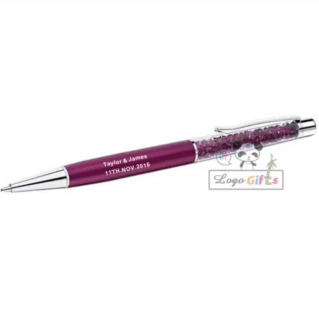 

Fashion crystal wedding pens with diamonds best souvenirs for wedding imprinting with your wedding date and names