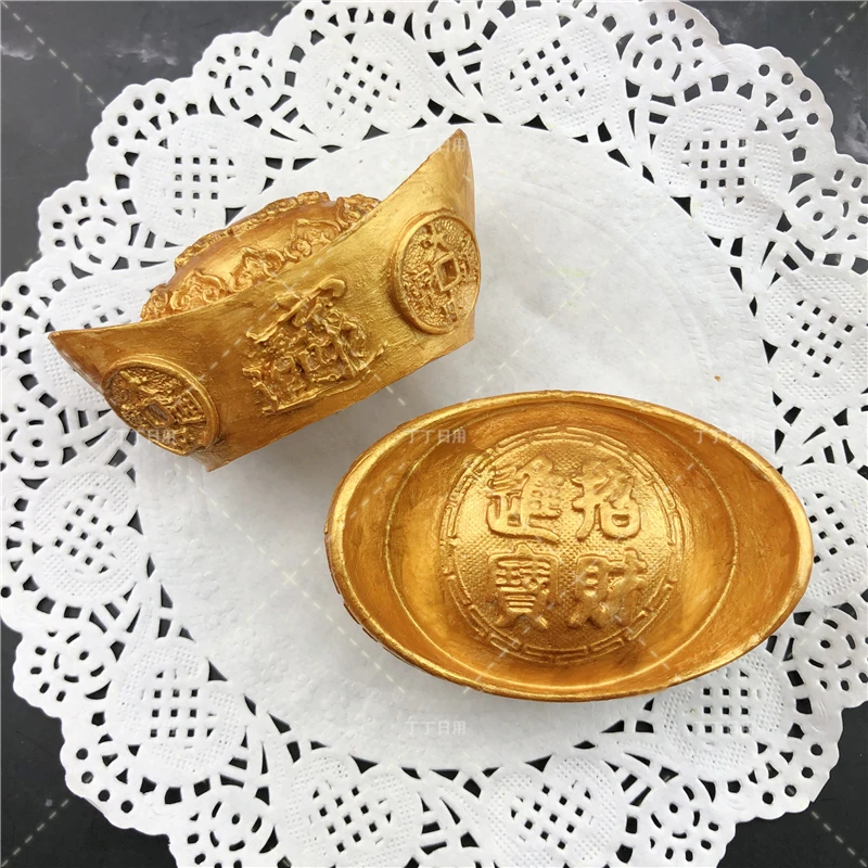 Горячая китайский золотой слиток для шоколада из силикона в форме формы трафареты для печенья формы денег для помадки торта украшения инструменты