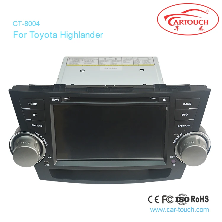 Sale Cartouch(R) A Touch screen  8inch car dvd gps navigation player multi-media system for TOYOTA HIGHLANDER 2
