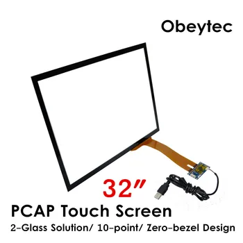 

Obeytec 32" PCAP Projection Capacitive Touch Panel Screen, 10 touches, Touch Glass Sensor, 16:9, with 3mm Thickness