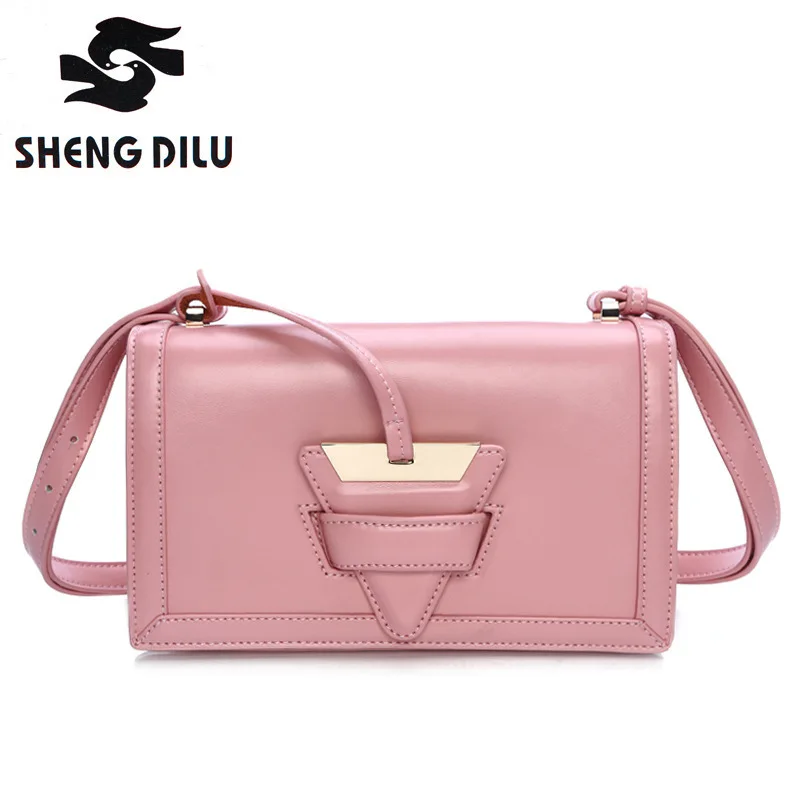 

2016 New Arrival Diagonal Button Fashion Women Messner Bags Elegant Genuine Leather Lady's One Shoulder Bag