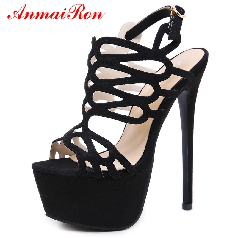 

ANMAIRON Flock Gladiator Casual Slip-On Sandals Sandalias De Mujer Verano 2018 Women Fashion Shoes Size 35-40 LY538
