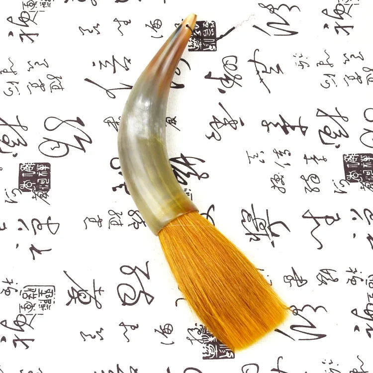 Pincel de Caligrafia Chifre de Boi Escova de Cabelo Chinês Tradicional Caneta Torto Penholder Escrita Fuinha Pincel Pintura Hopper-sharped 9 Pincéis de pintura