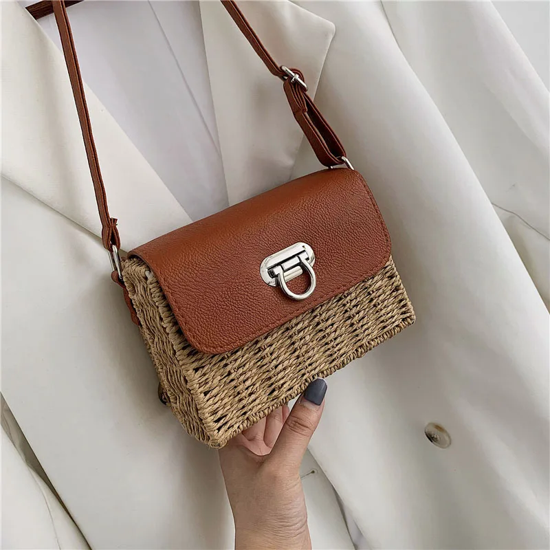 

New Summer Solid Color Contracted Woman Straw Braid Bag Of Euramerican Restoring Ancient Ways Beach Bag Golf Lace Leisure Bag