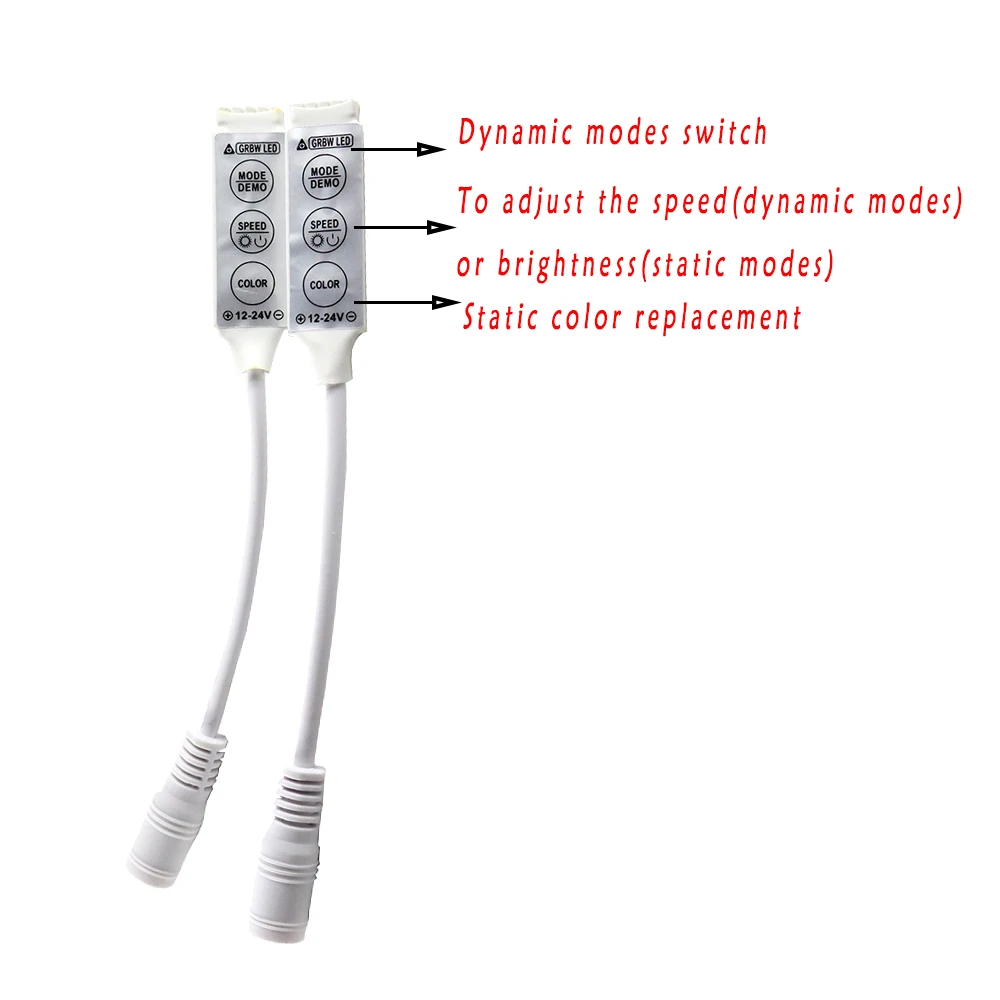 Светодиодный контроллер RGBW DC12-24V 4CH Mini 3 Key RGBW Светодиодная лента контроллер с белым DC гнездовым штекером для 5050 RGBWW/RGBW Светодиодная лента