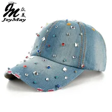 Высокое качество оптом и в розницу JoyMay шляпа Кепки Мода Досуг Стразы хлопок джинсовые кепки в горошек летние Бейсбол Кепки B229