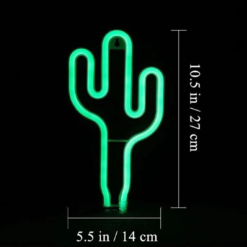 ROPIO светодиодный неоновый светильник ночник С КАКТУСОМ Фламинго уникальный дизайн мягкий светильник Настенный Декор лампа игрушка для рождества Свадебная вечеринка - Испускаемый цвет: Cactus