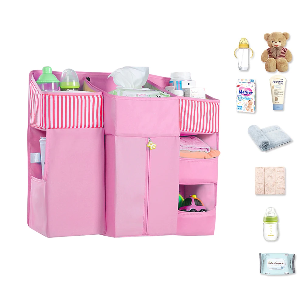 

Baby Bed Baby Bedding Set Hanging Storage Bag Crib Organizer Newborn Essentials Diaper Pocket For Crib Cradle Pocket Cribs Bag