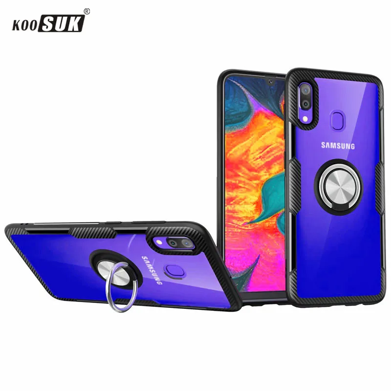 

A30 Luxury Phone Case For Samsung Galaxy A30 Case Cover Transparent Full Protection Ring PC Shell For Samsung A30 Casing 6.4inch