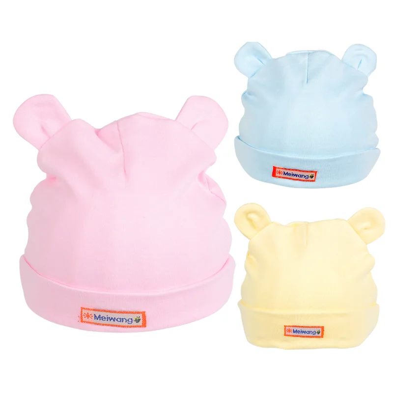 Spring Infant Hat Autumn Caps Colorful Cotton Caps Beanies For Girl Boy Winter Hedging Hats Cat Ear Hat Beanie Baby Accessories (1)